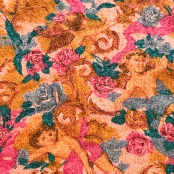 Vintage wool angora nylon blend sweater with cherub pattern sz L (fits smaller) - Picture 9 of 14